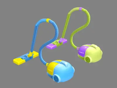 Cartoon vacuum cleaner Low-poly 3D model
