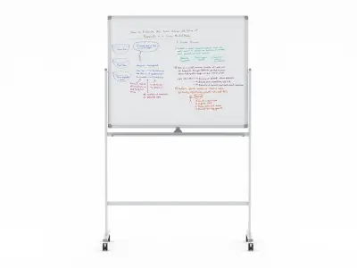 Whiteboard with Rolling 3D model
