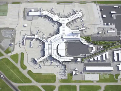 Vancouver Airport Low-poly 3D model