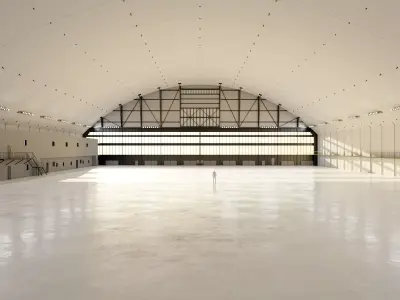Airplane Hangar Interior 10 Low-poly 3D model