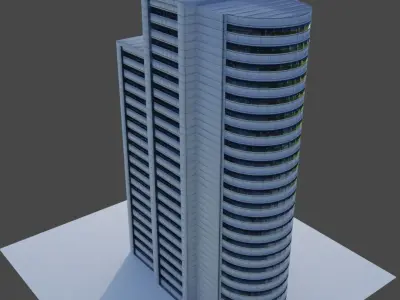 Office Building 1 Low-poly 3D model