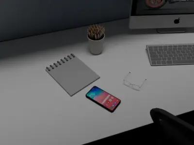 study  desk 3d model Free 3D model
