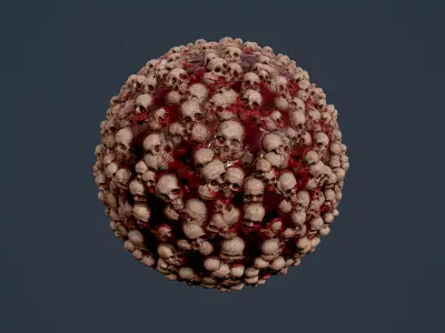 Skull Bones Horror Seamless PBR Texture 33 Texture