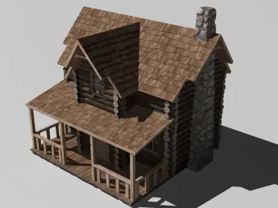 Log cabin 3D model