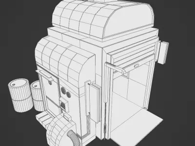 Futuristic Sci-Fi Modular House - Game Ready 3D Model Low-poly 3D model