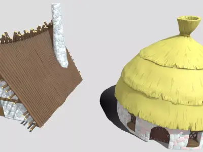 Gaul village houses vol 1 3D model