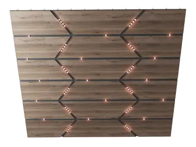 SWooden suspended ceiling with lighting 58 3D model