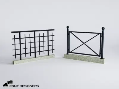 Road Side Railing Low-poly 3D model