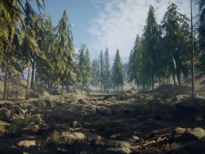 Pine Forest 64 Assets Low-poly 3D model