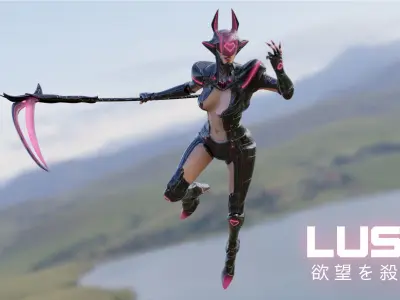 LOW POLY CYBORG - LUST - 7 DEADLY SINS Low-poly 3D model