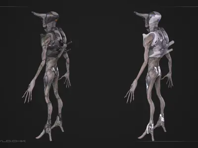 Aidar - StrangerCyborg Low-poly 3D model