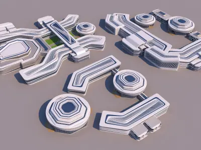 3 Models - Modern Buildings - Collection 3D Model Pack