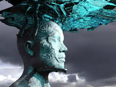 Ancient Crystal Sci fi tower mushroom 2 3D model