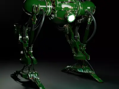 Sci-Fi Mechanical hydraulic Robot  Low-poly 3D model