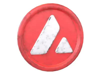 Cartoon Avalanche Coin v1 002 Low-poly 3D model