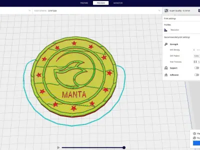 Manta crypto coin 3D print model