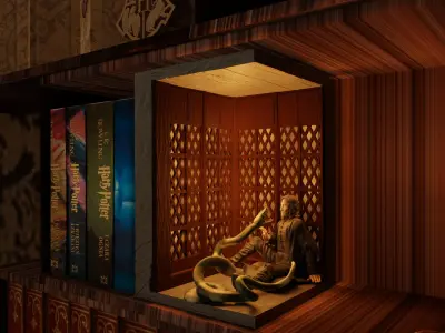 Book Nook Lamp Death of Severus Snape by Nagini Harry Potter 3D print model