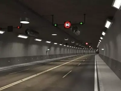 Tileable road tunnel 01 3D model
