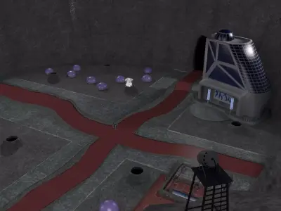 Space City in a Crater 3D model