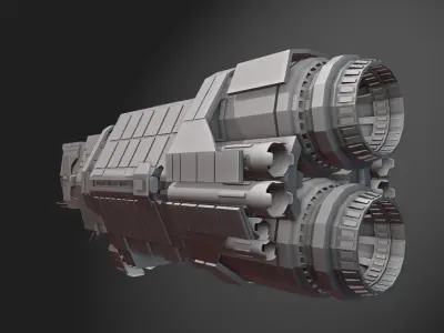 Light-cruiser Space Warship  3D model