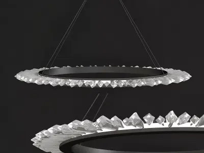 Abitant ring Chandelier low poly 3d model Low-poly 3D model