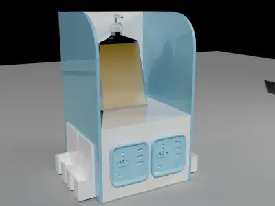 Portable Charging Station for Mobile with Sanitizer Low-poly 3D model