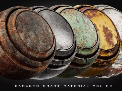 Metal Damaged Materials Substance Painter  vol 02 Texture