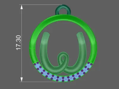 Initial Letter Pendant W 3D print model