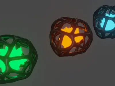 Sci-fi lab Capsule with energy ball Low-poly 3D model