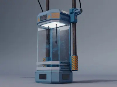 sci-fi capsule Low-poly 3D model