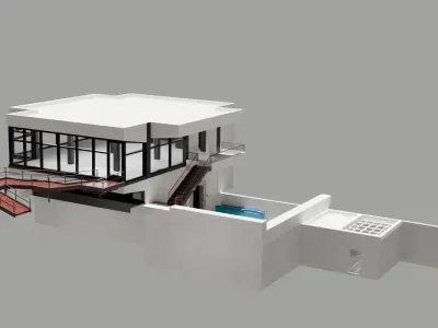 Edificio de dos niveles 3D model
