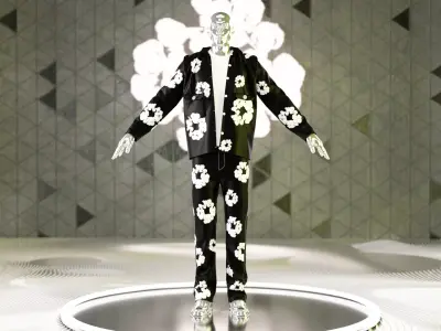 Denim Tears Jean Outfit Low-poly 3D model