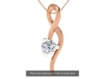 48 Women light weight pendant 3dm stl render detail 3D Model Pack