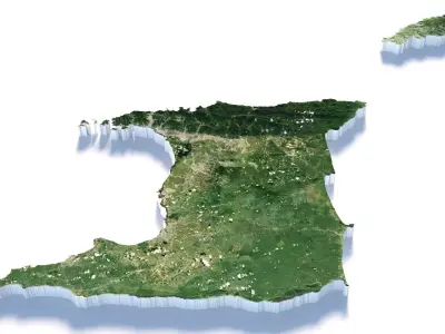 Trinidad and Tobago Terrain Country 3D model