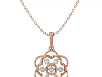 Light Minimalist Diamond Ring Earrings Pendant Set 3D print model