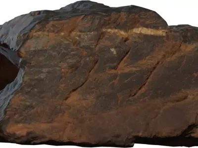 Wet Slate Rock Low-poly 3D model