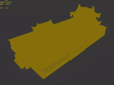   quadrangle courtyard  3D model