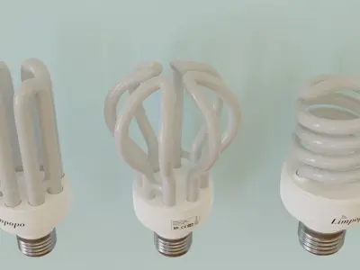 Energy bulb Low-poly 3D model