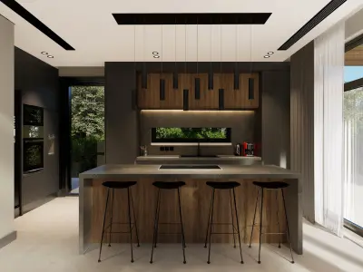 Modern Duplex Studio House 3D model