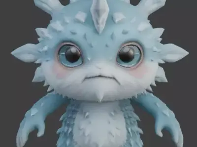 Friendly Frostling 3D Character Low-poly 3D model