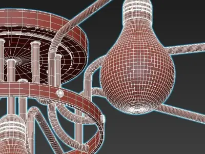 alonzo-3983-9c nine light ceiling fixture gold 3D model