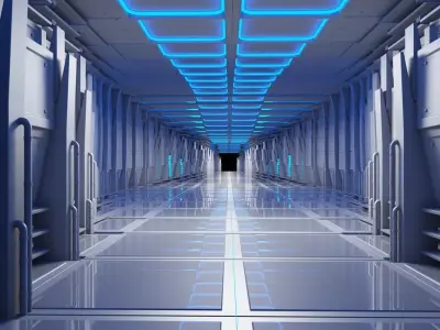 Futuristic Tunnel Animated 3D model