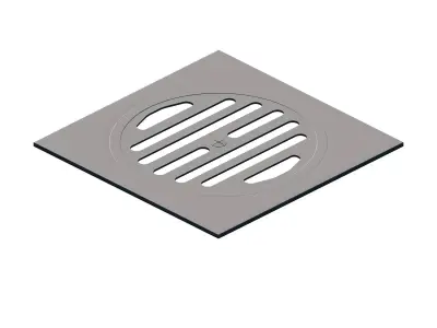 Floor Drain With Lines 3D Illustration Design Element 3D model