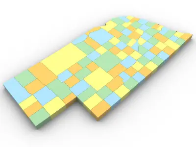 Nebraska Political Map 3D model