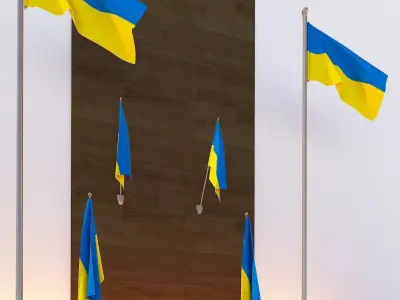 Ukraine flag Low-poly 3D model