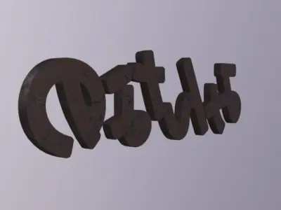 japanese sign neon Low-poly 3D model