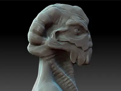 Alien Bust 3D model