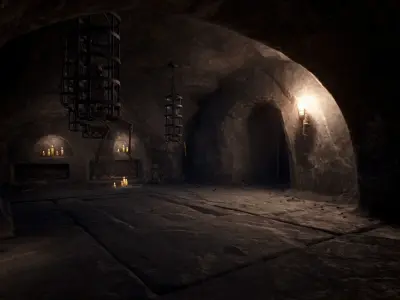 Ancient Catacombs Low-poly 3D model