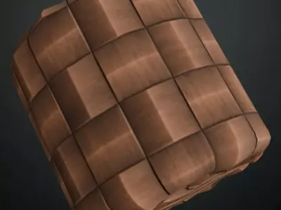 Geometric 3D Wood Mosaic Wall Tiles PBR Texture