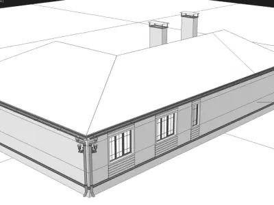 House 2 with patio 3D model